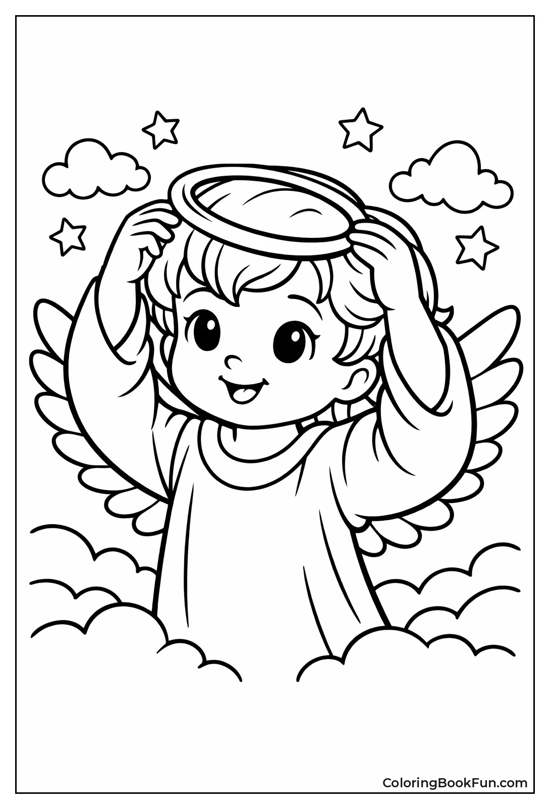 Child Angel Fixing Crooked Halo