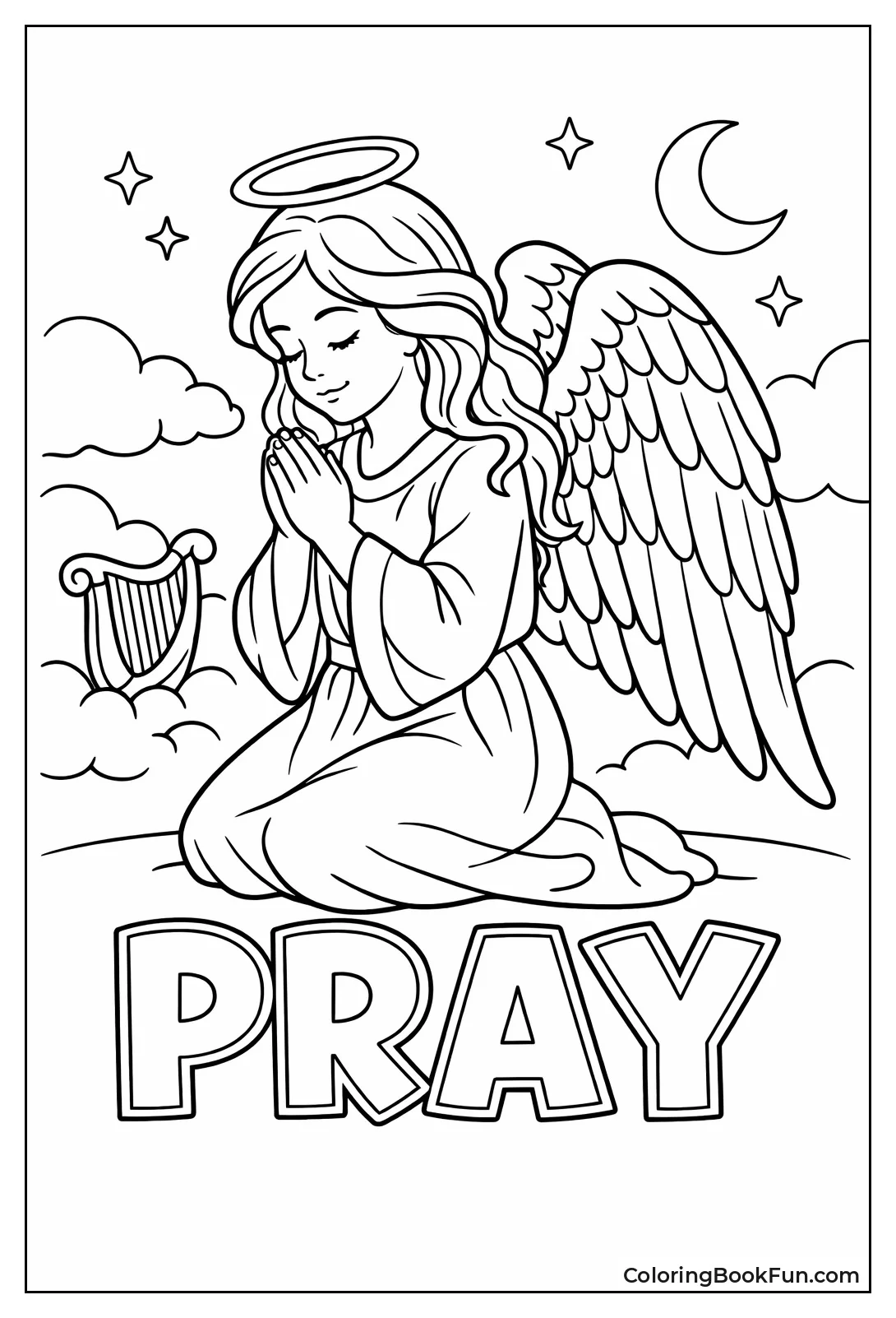 Serene Angel Kneeling in Prayer