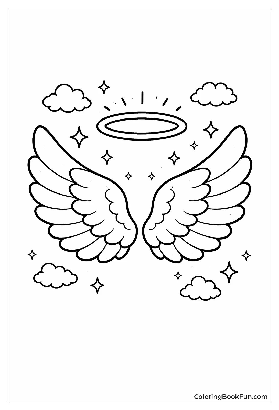 Large Angel Wings with Halo