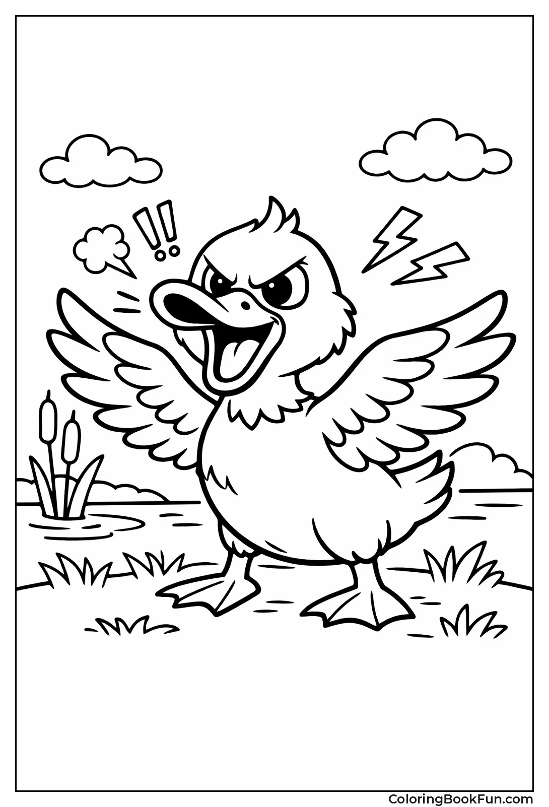 Angry Hissing Guard Duck