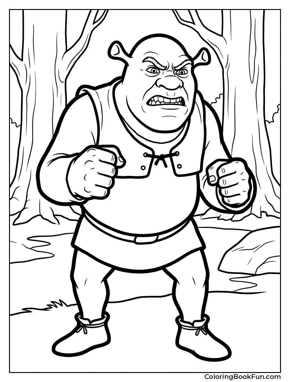 Angry Shrek Clenches Fists