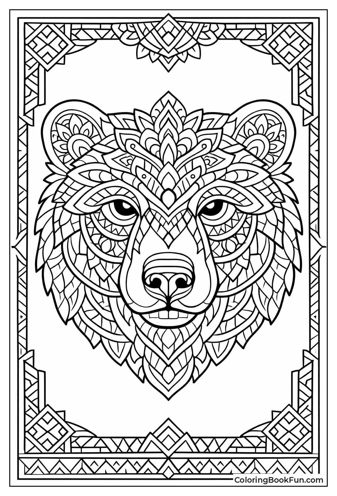 Bear Head in Tribal Totem