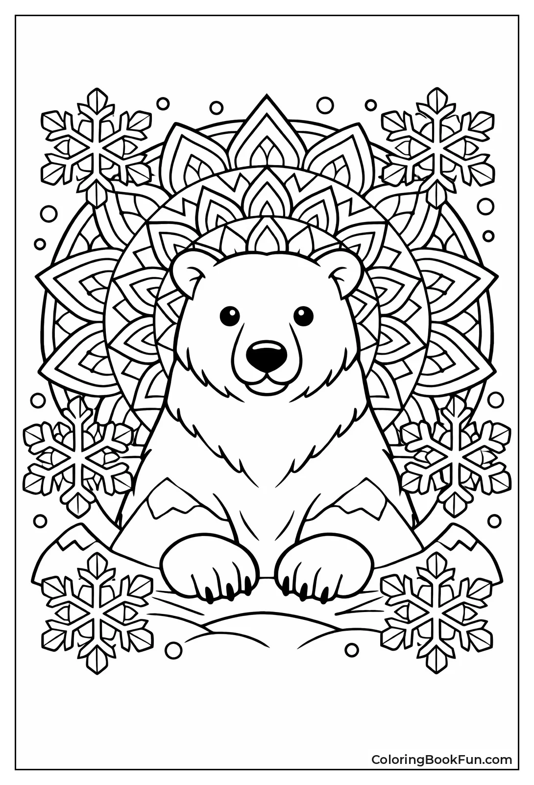 Polar Bear in Snowflake Tiles