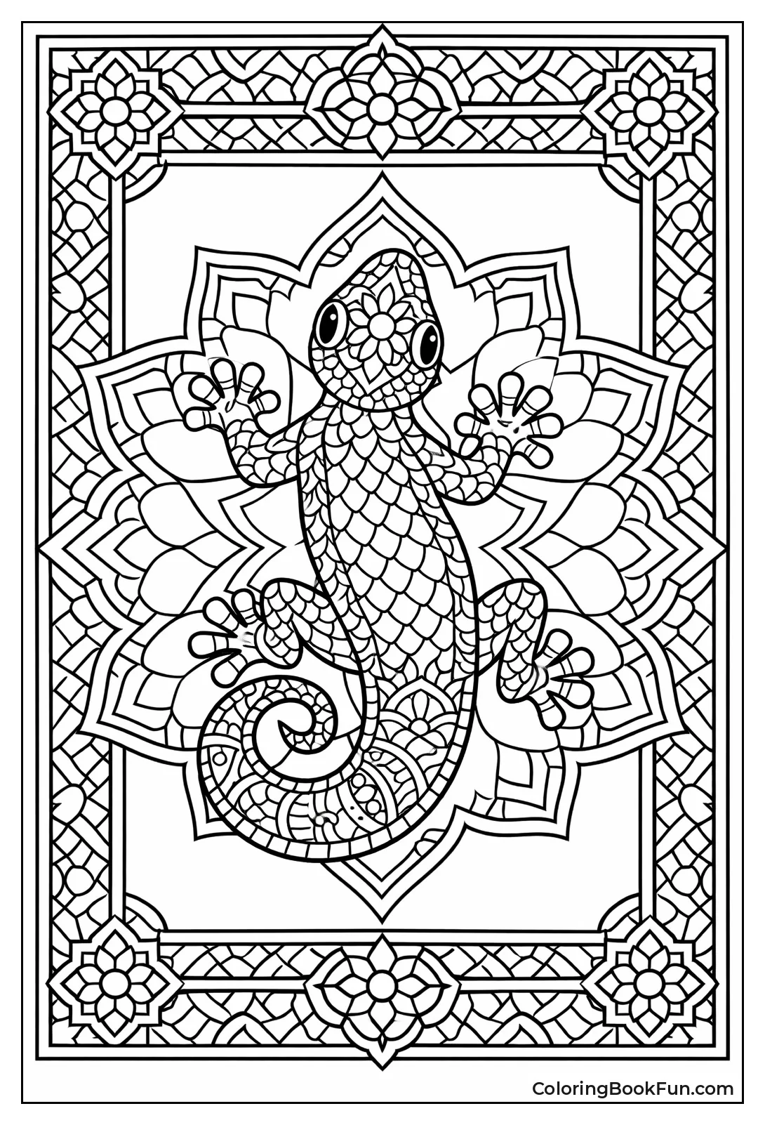 Lizard in Scale Geometric Frame