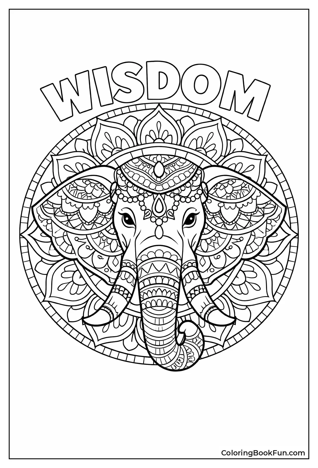 Wise Elephant with Floral Tusks