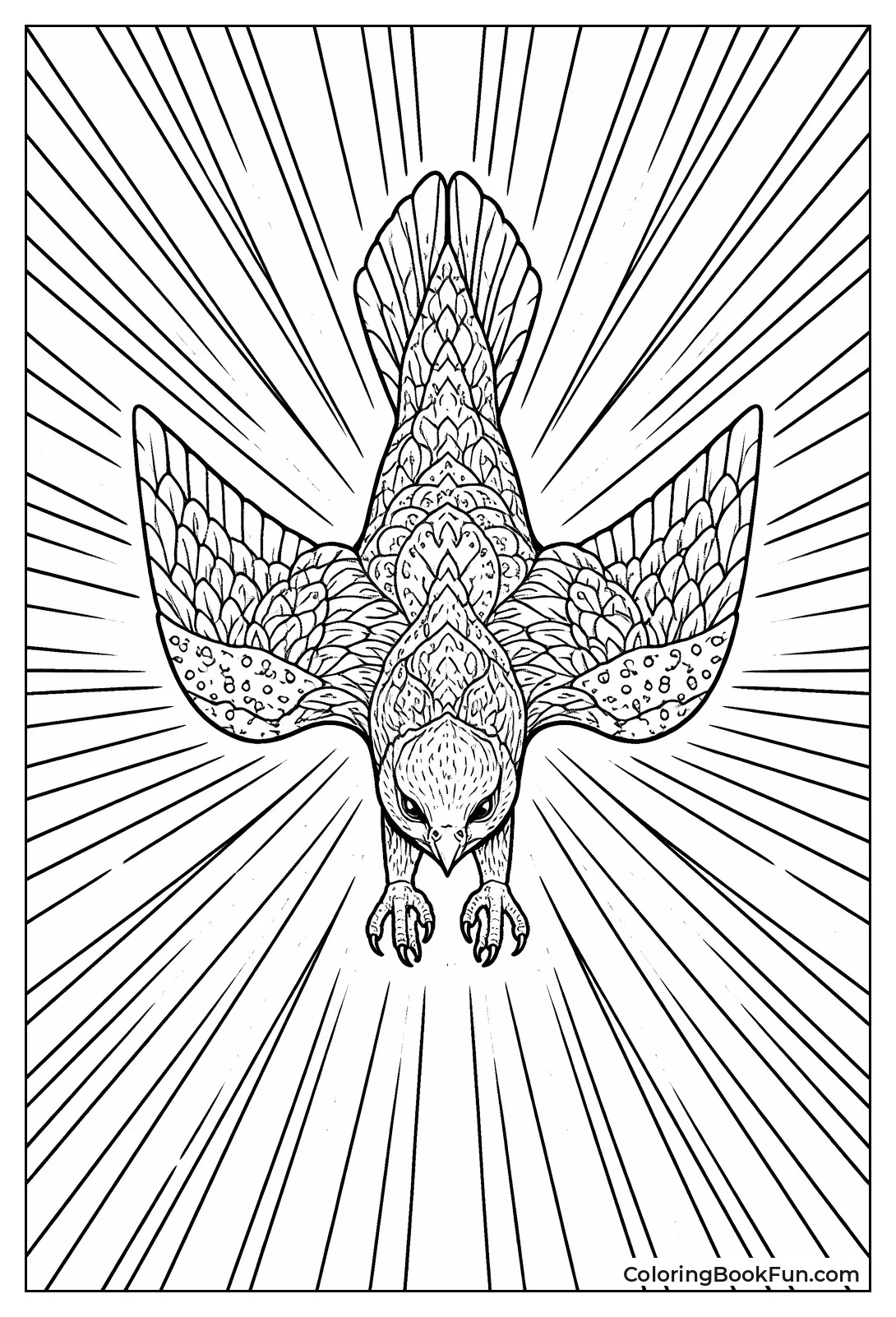 Diving Falcon with Speed Lines