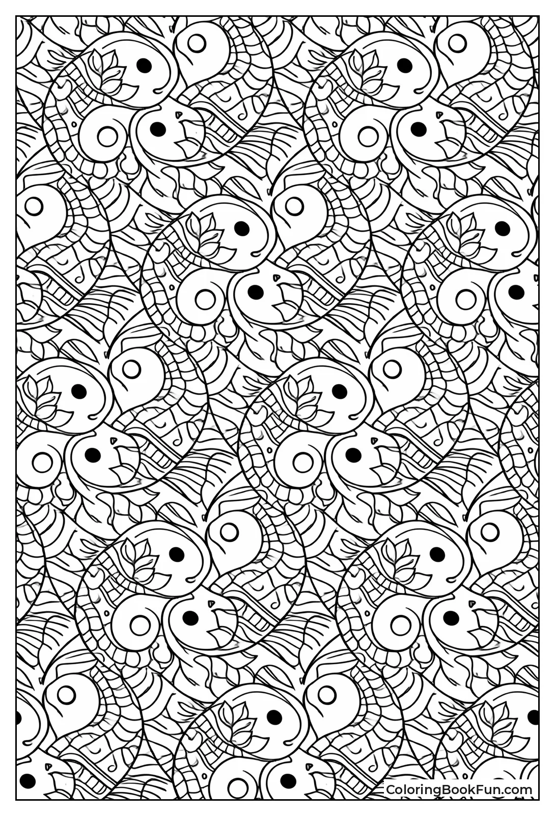 Koi Fish in Puzzle Tessellation