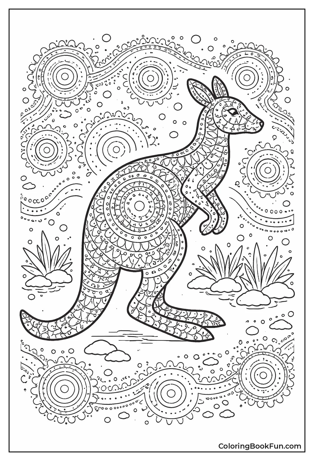 Kangaroo Filled with Dot Circles