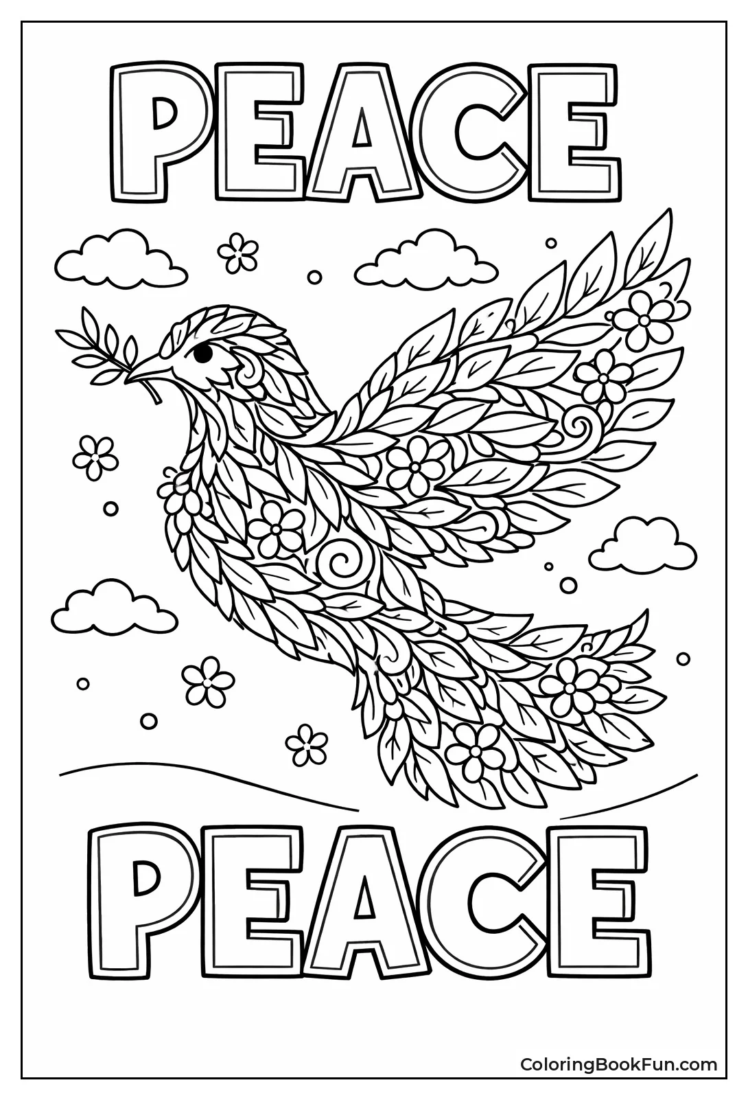 Dove Made of Olive Petals