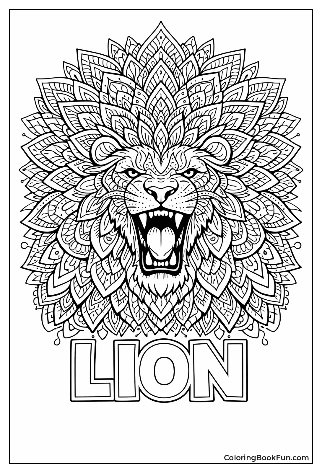 Roaring Lion in Petal Mane