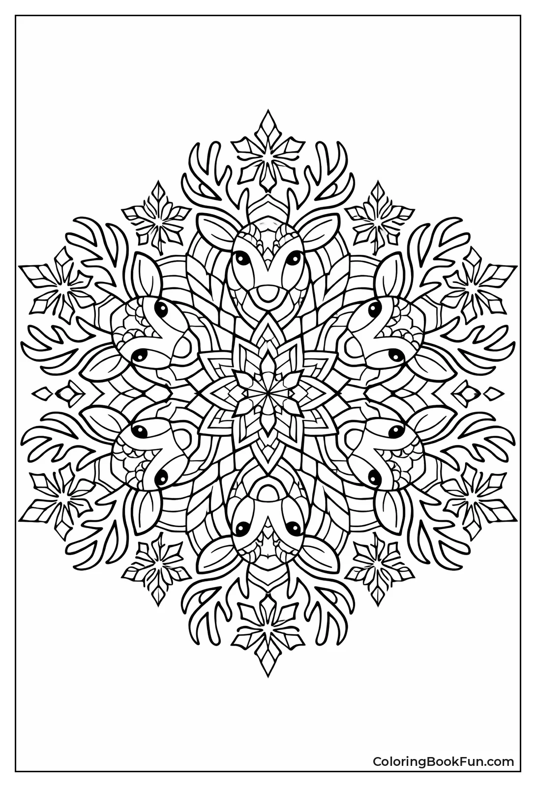 Reindeer in Snowflake Structure