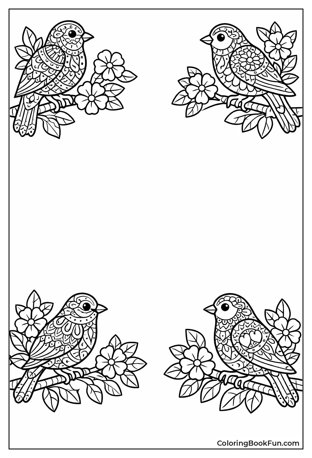 Songbirds on Corner Branches