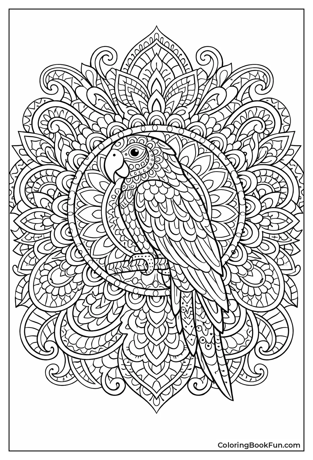 Parrot in Swirl Feathers