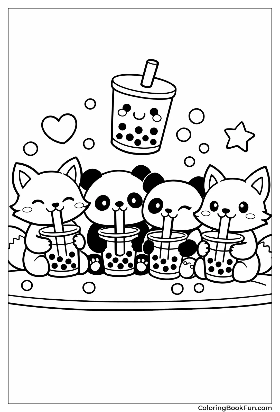 Animals Sipping Bubble Tea