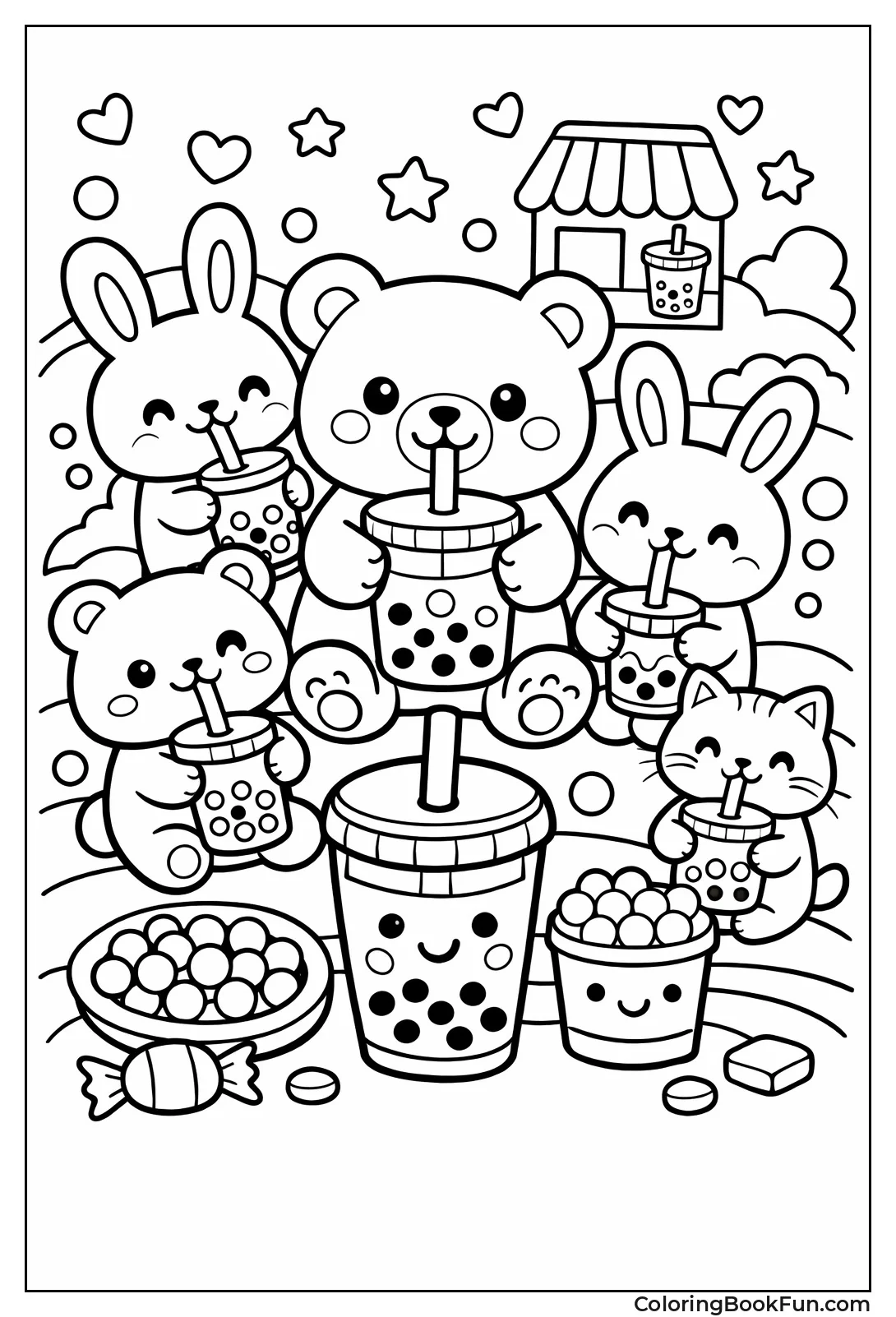 Animals Holding Boba Drinks