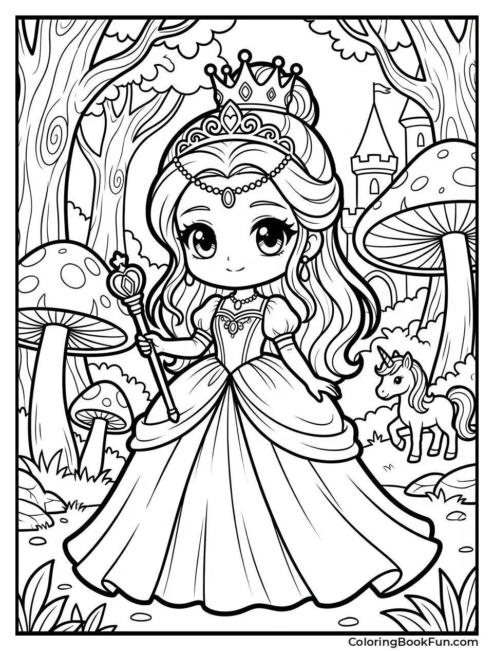 Anime Princess in Forest