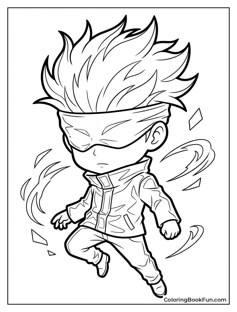 Anime Gojo with Exaggerated Hair