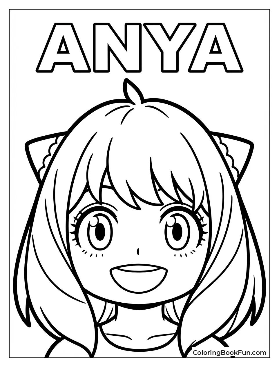 Anya Smiling with Pink Hair