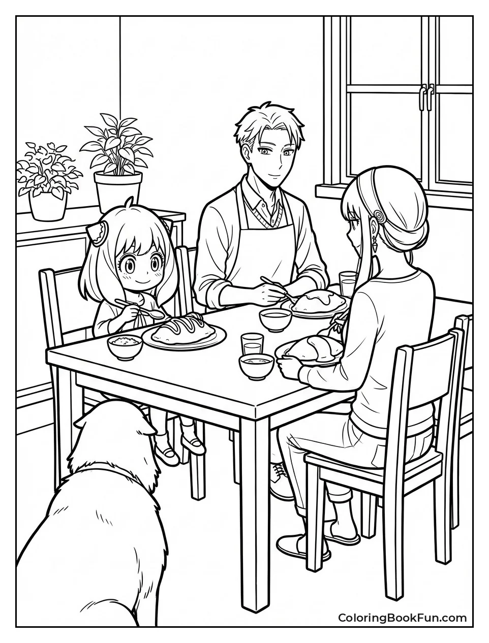 Family Eats Omurice Dinner