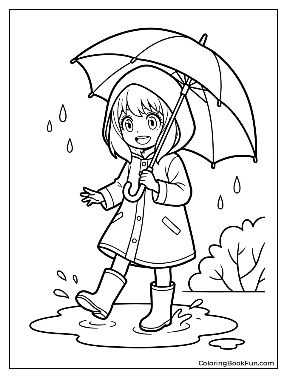 Anya Splashes in Puddles