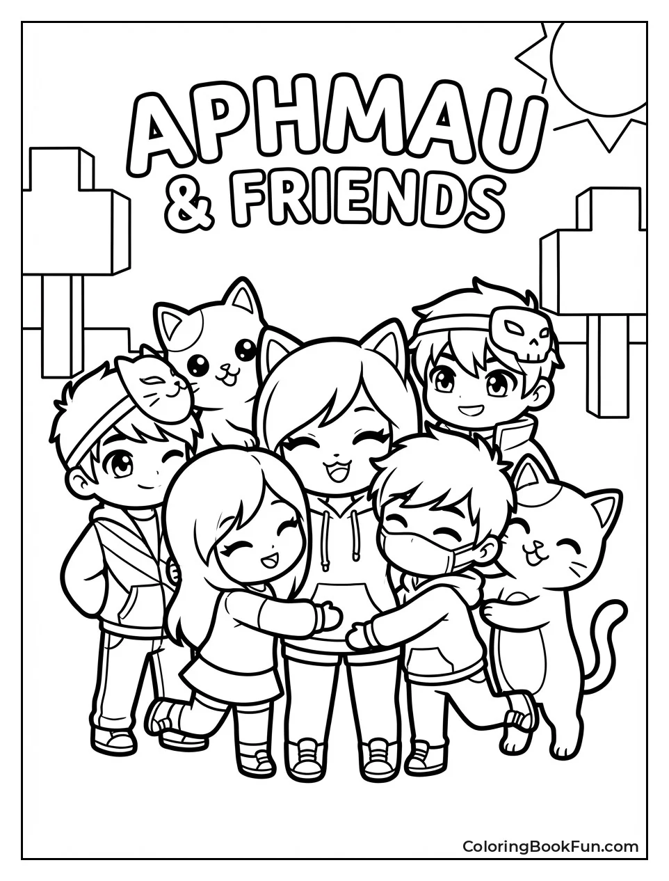 Chibi Friends Group Hug