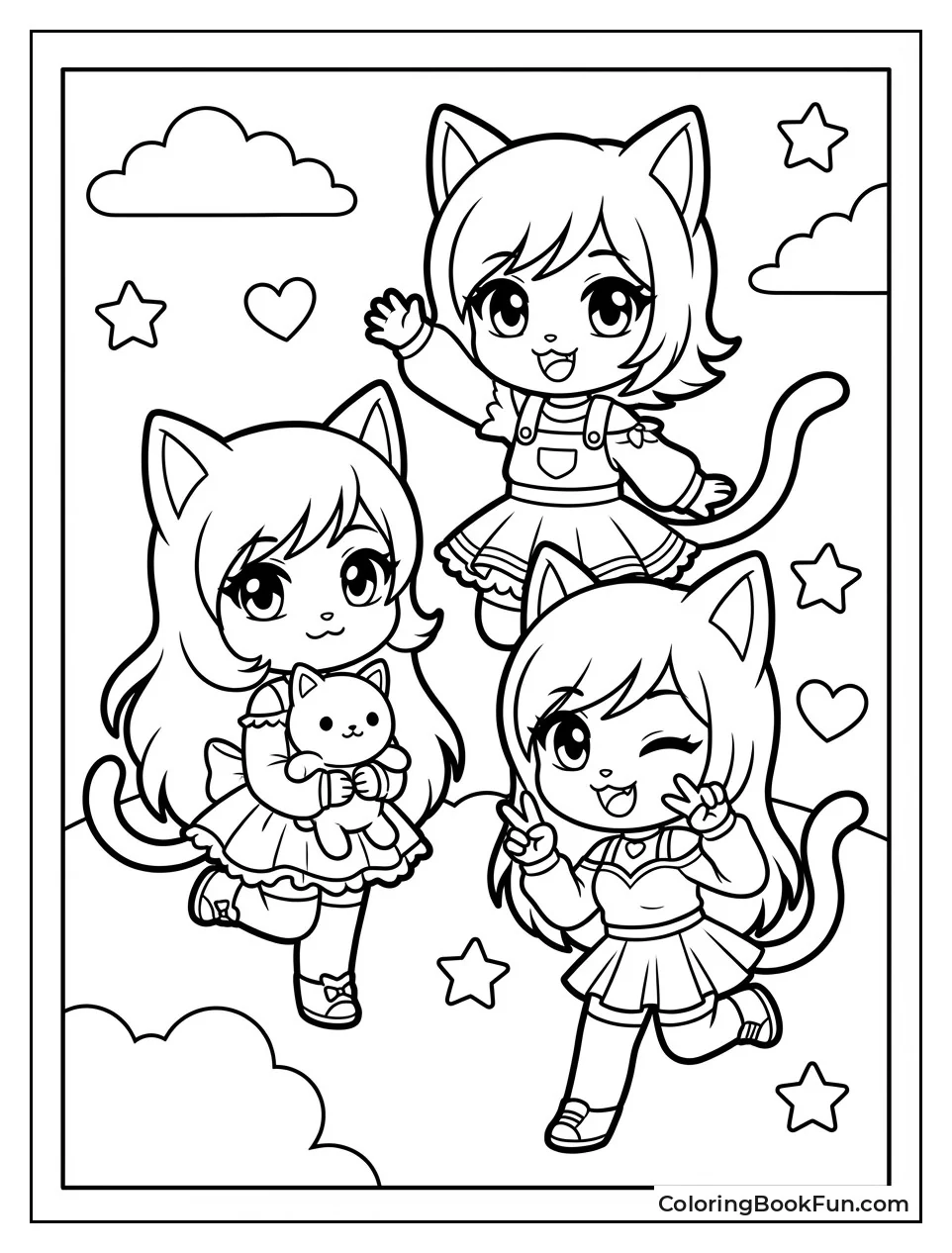 Playful Meemeows Catgirls Posing