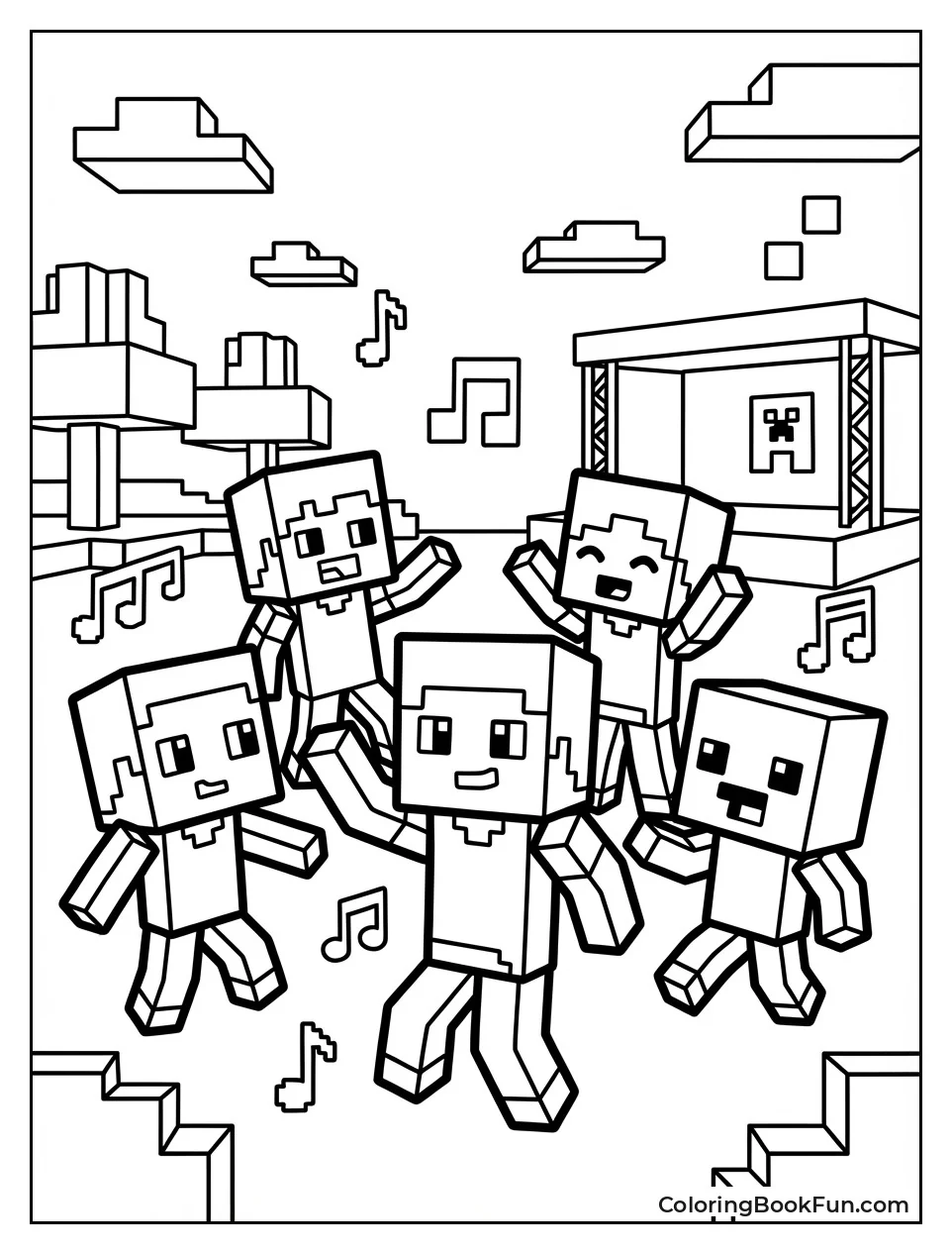 Friends Dance at Minecraft Party