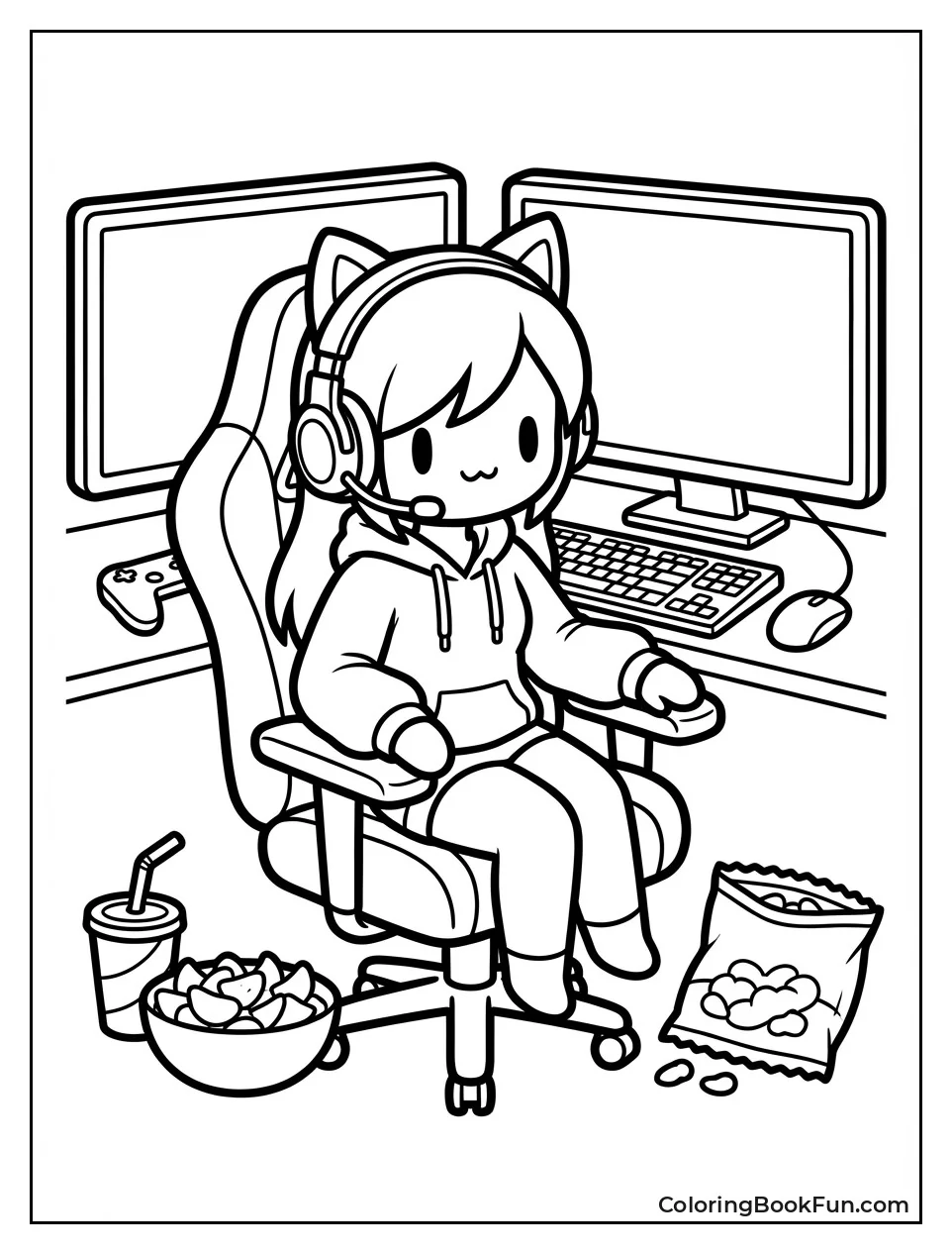 Aphmau Sits at Gaming Setup