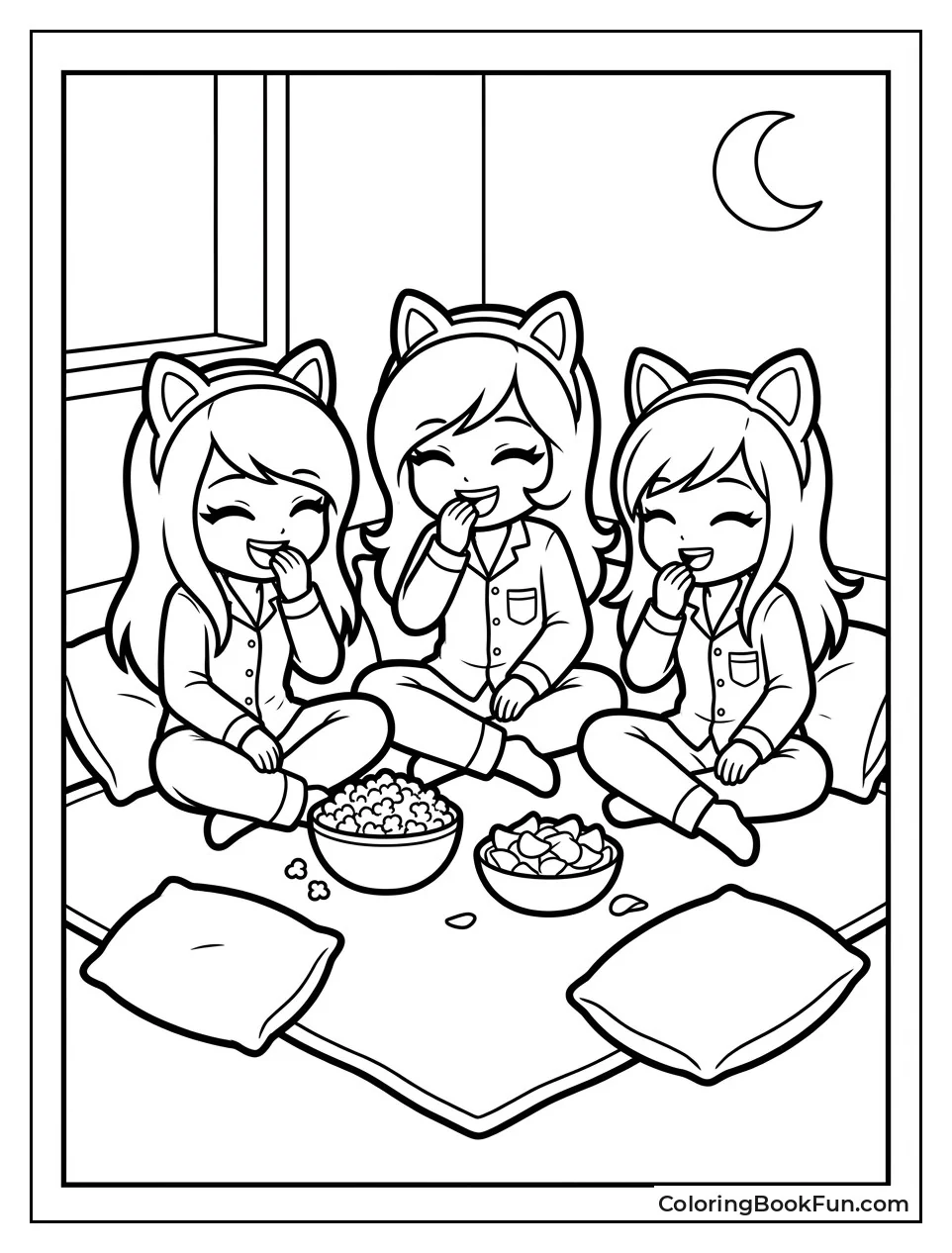 Girls Giggle at Slumber Party