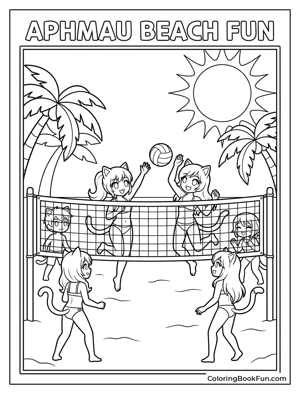 Friends Play Beach Volleyball
