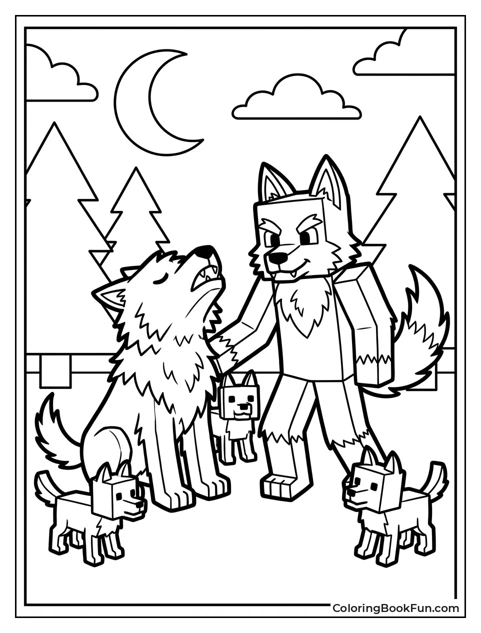 Werewolf Pack Howling Together