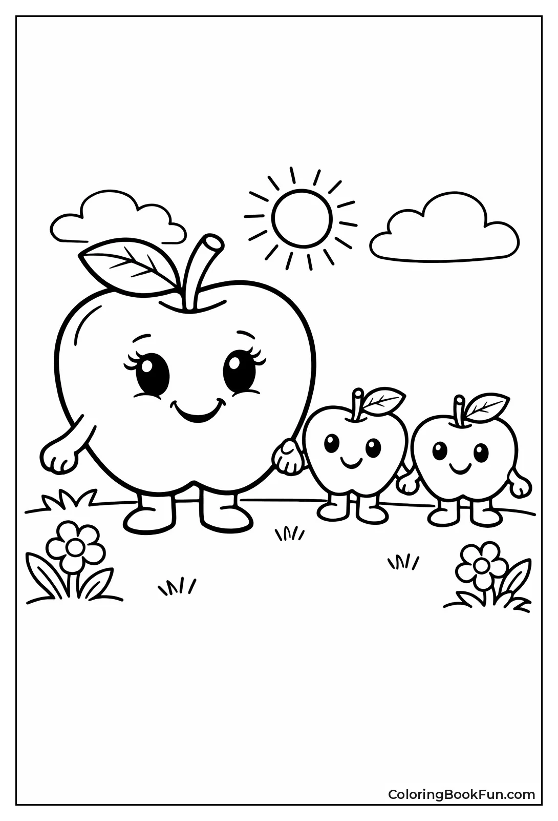 Apple Family Holding Hands