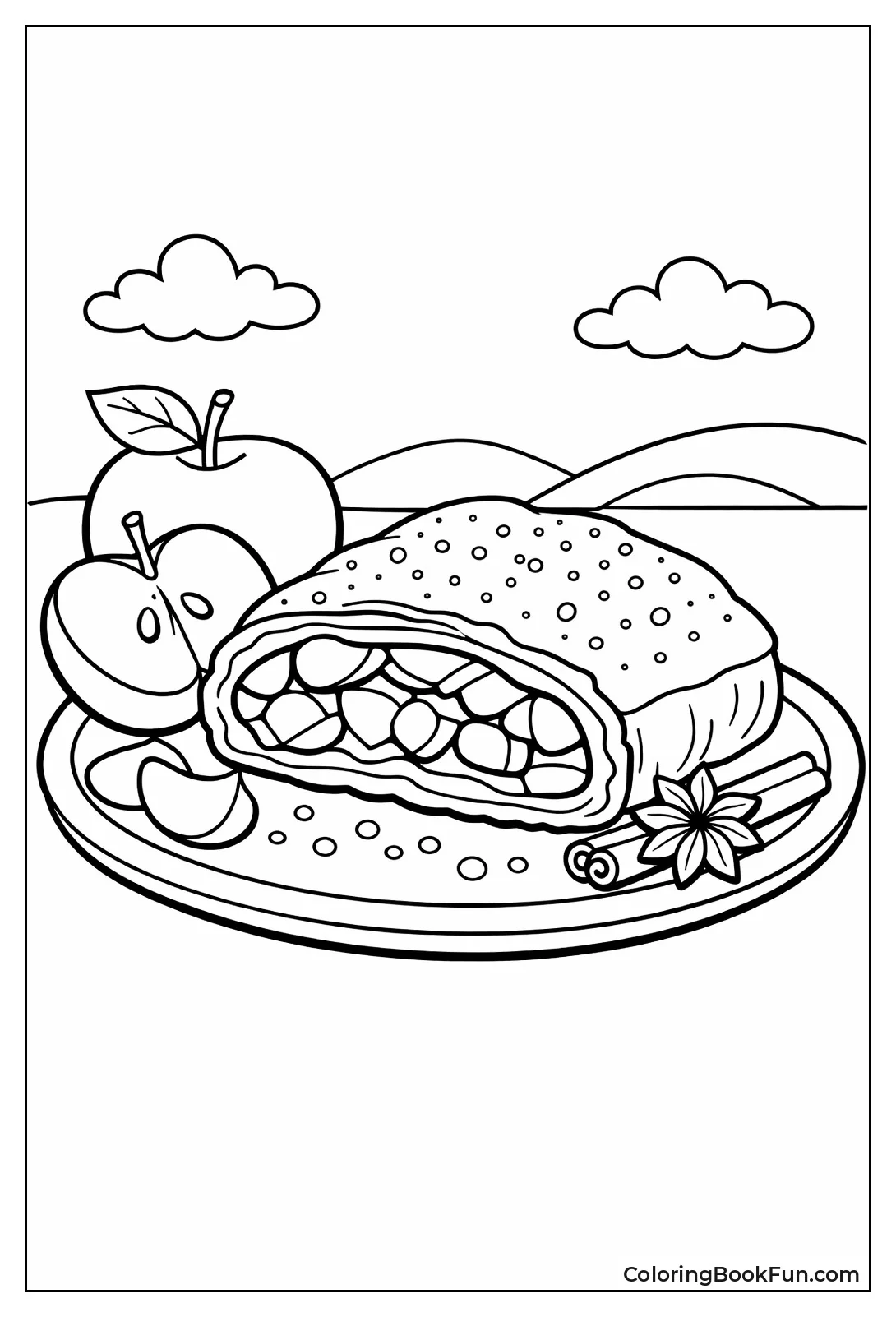 Sugary Apple Strudel Slice