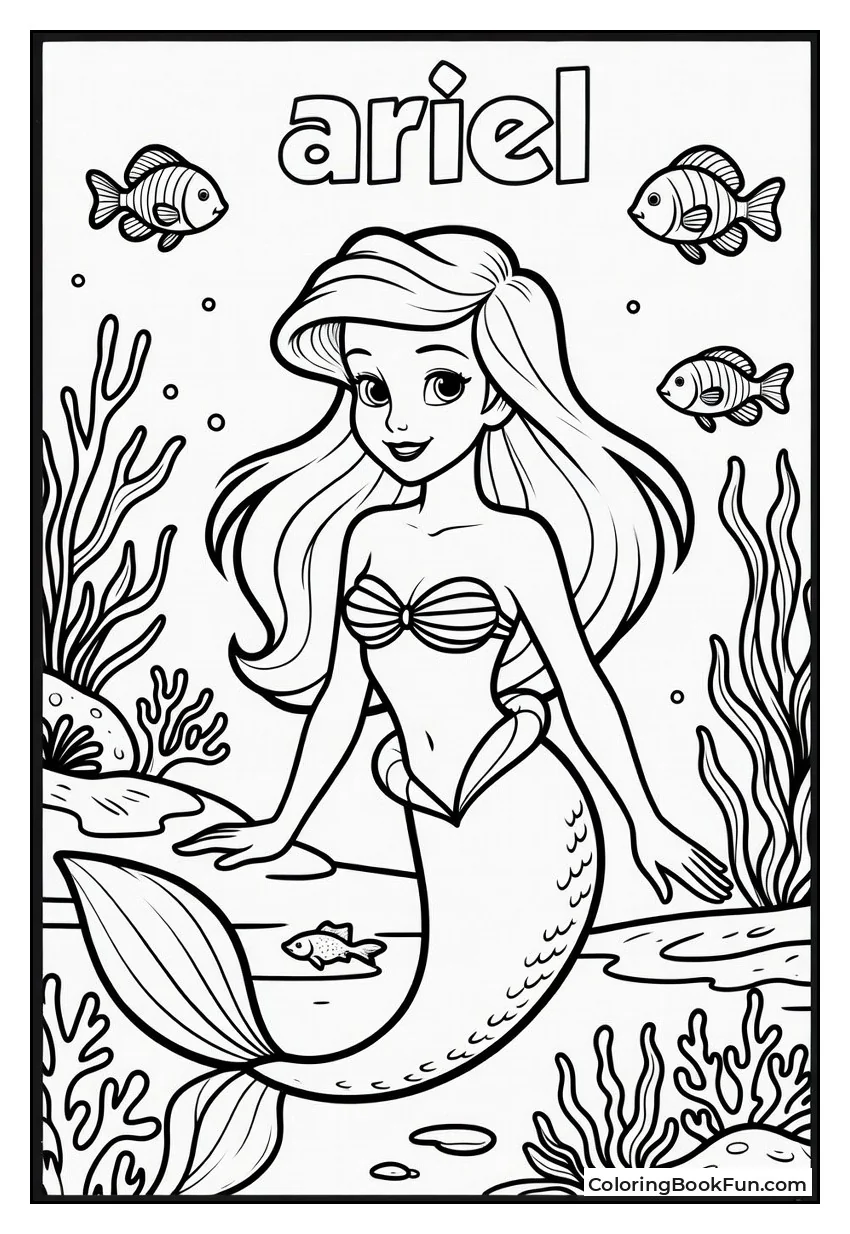 Ariel in Busy Coral Reef