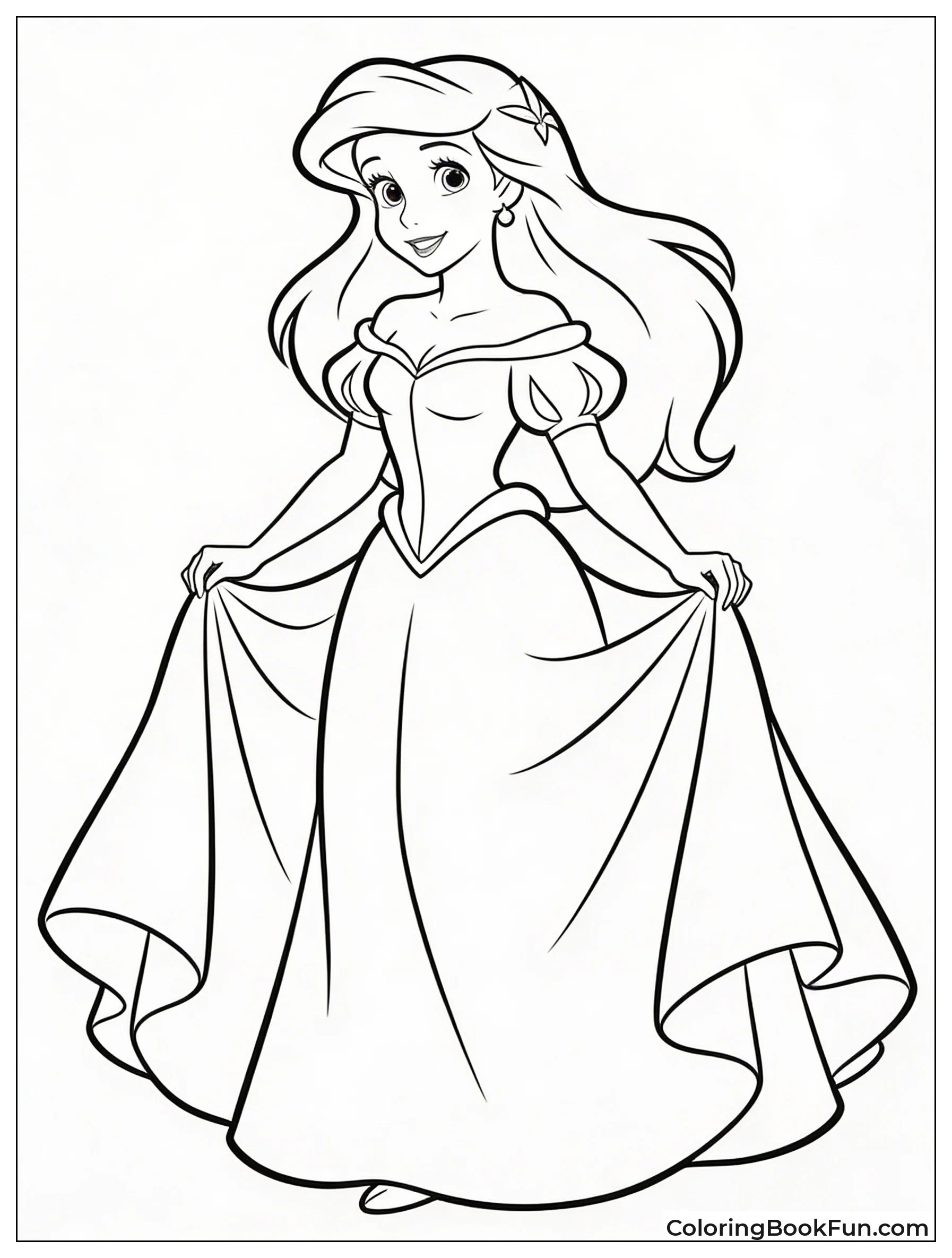 Ariel Wears Flowing Pink Dress