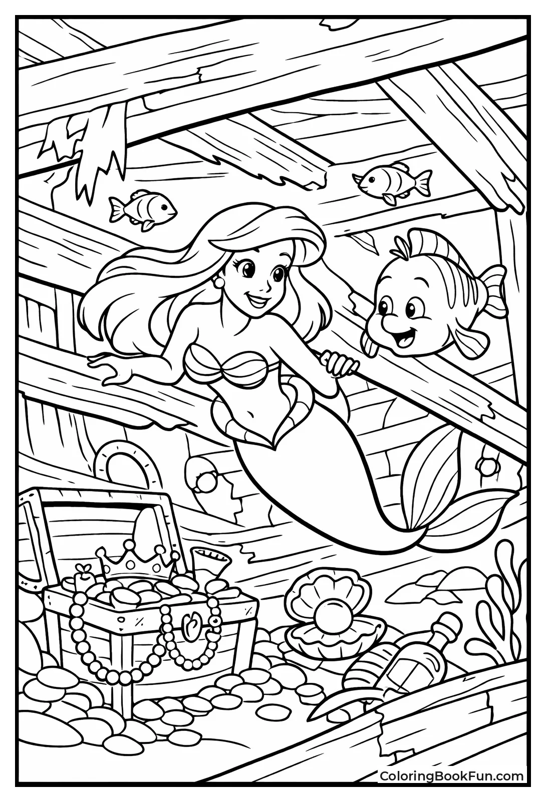 Ariel Exploring Sunken Ship