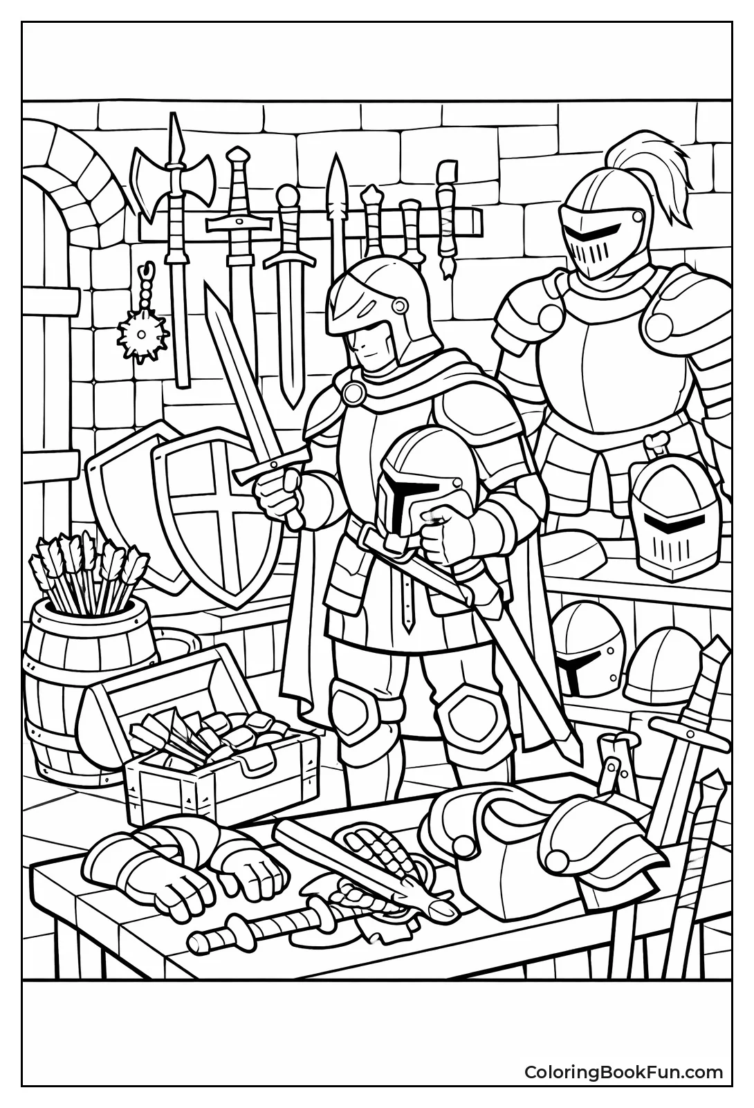 Knight Chooses Armory Weapons