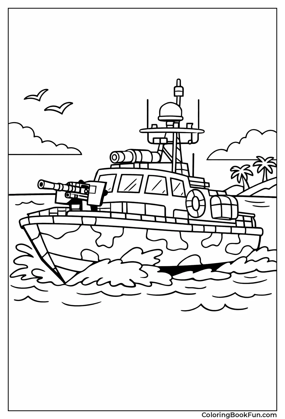 Camouflage Army Transport Boat