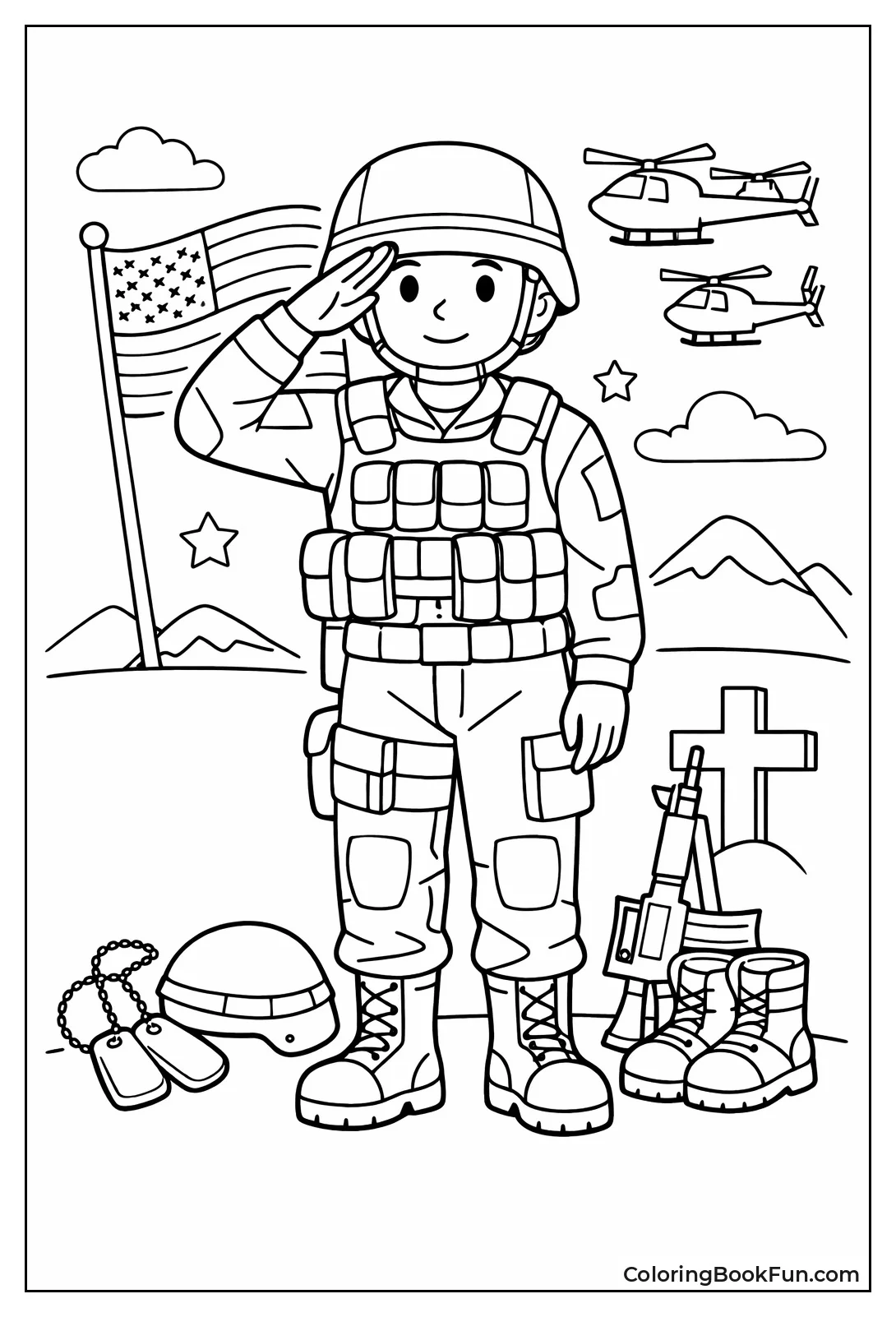 Army Soldier Salutes Bravely