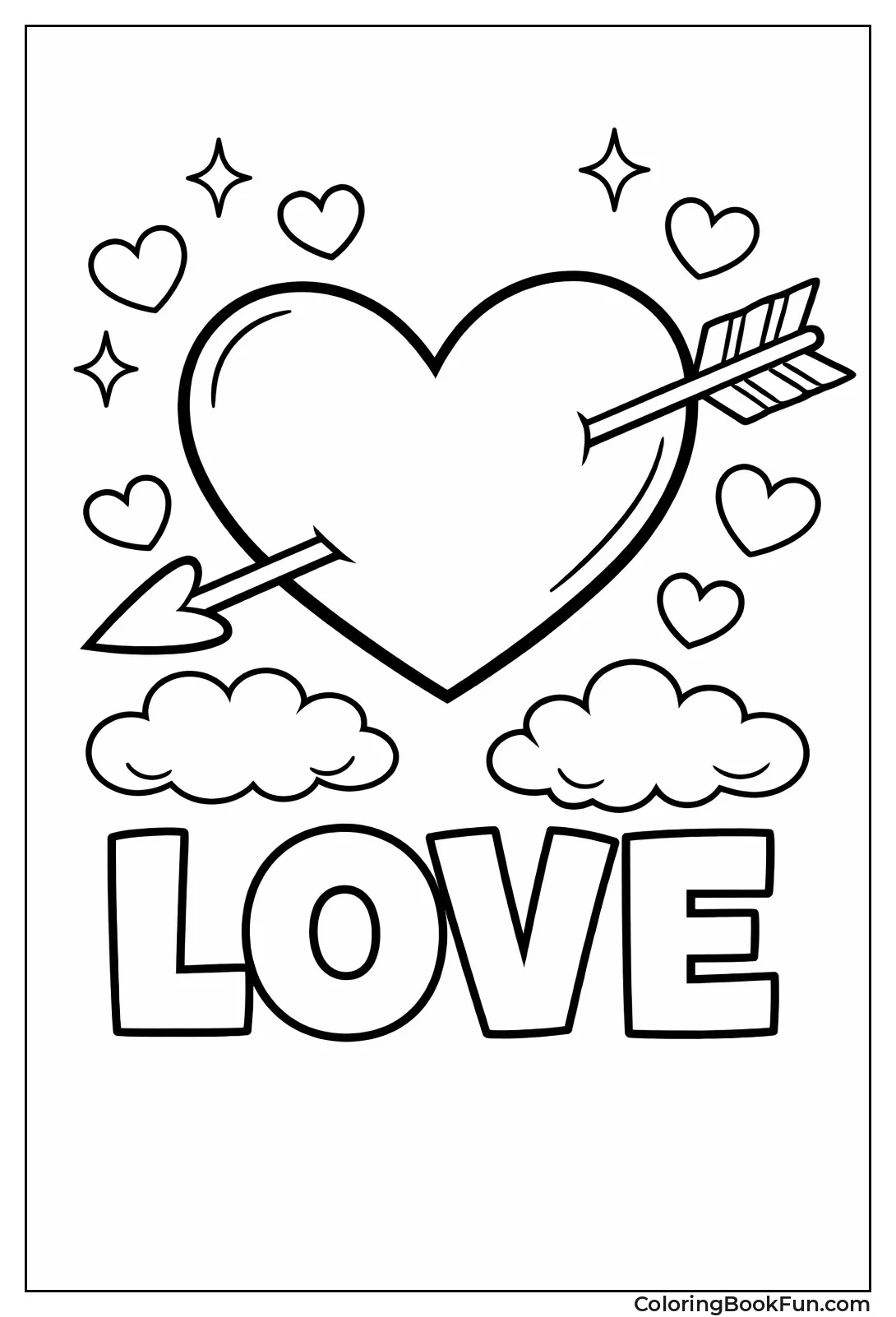 Arrow Piercing Heart Center