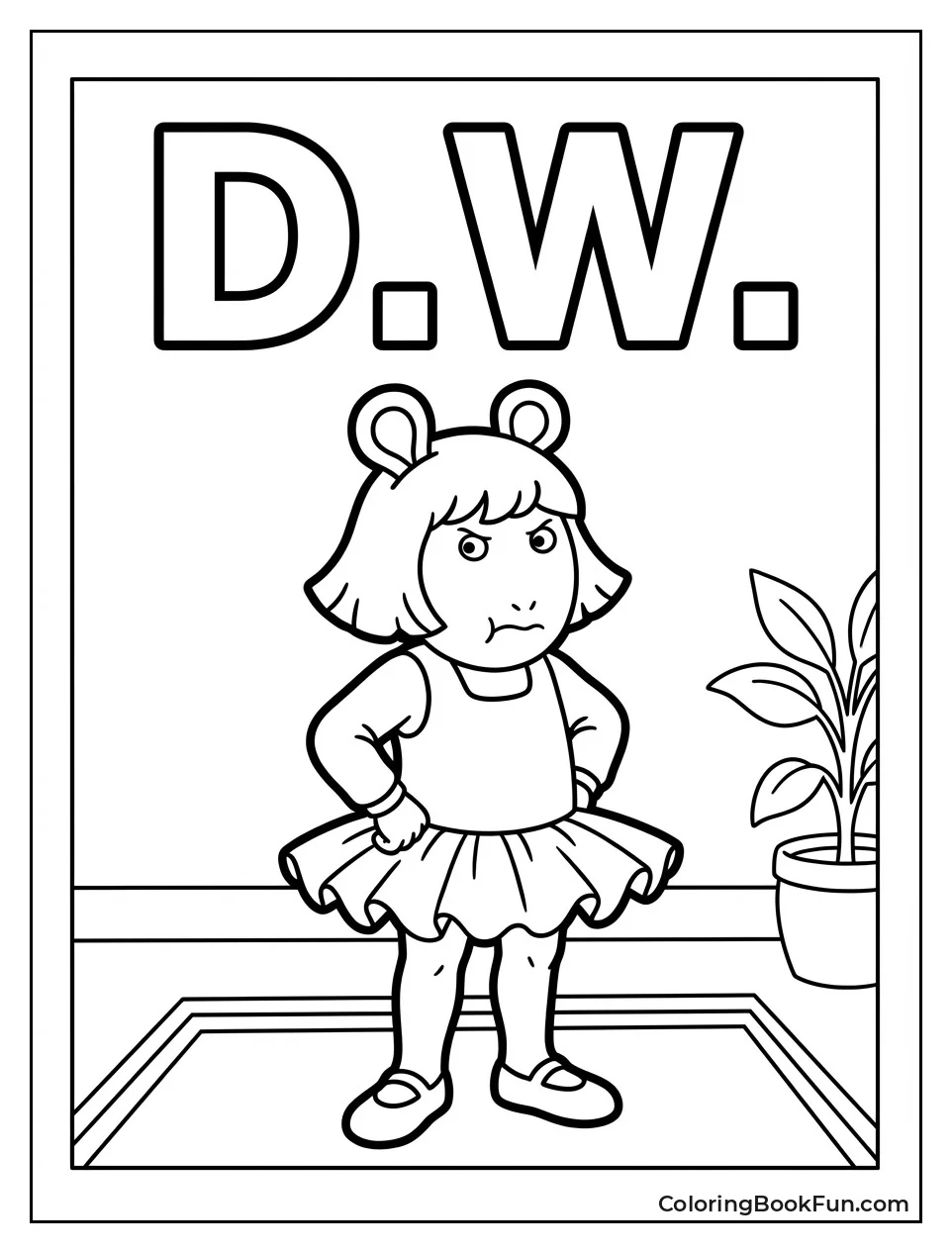 D.W. Pouts with Arms Crossed