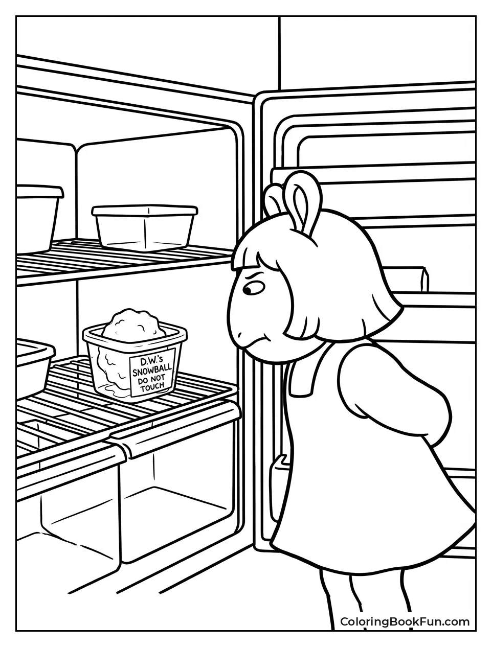 D.W. Guards her Snowball