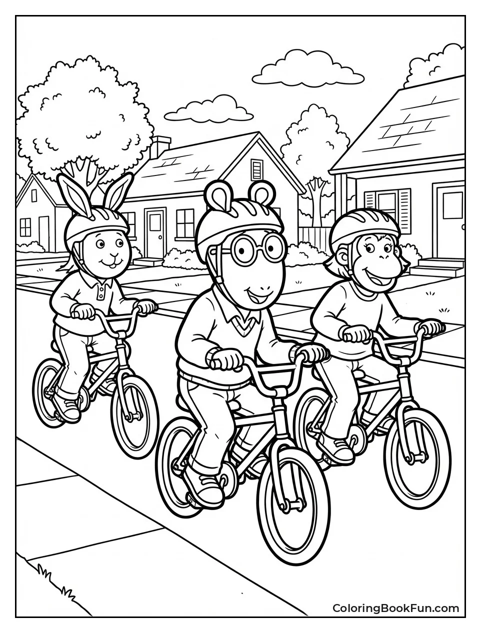 Friends Bike down Street