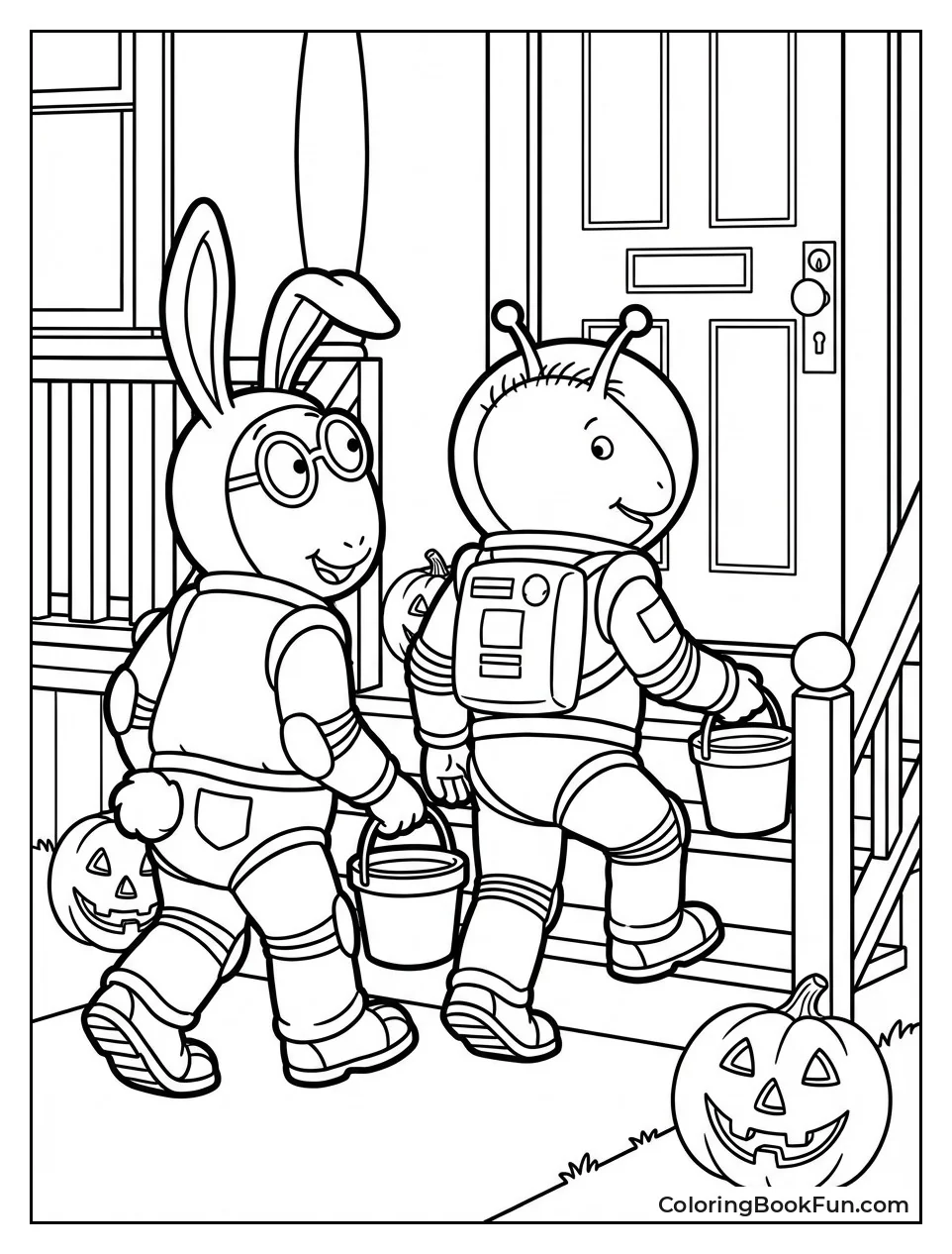 Arthur and Buster Trick-or-Treat