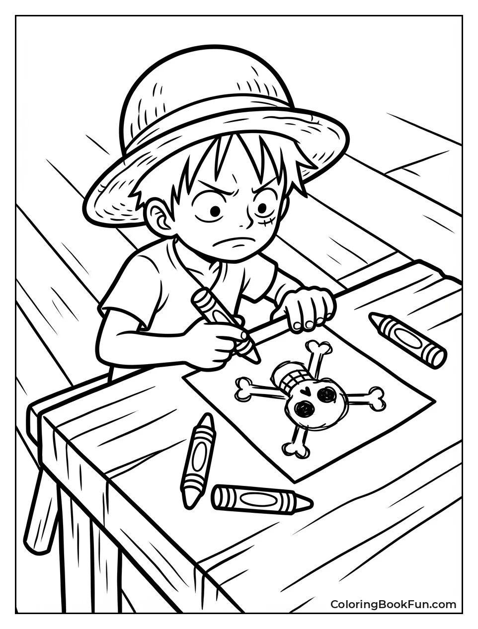 Luffy Draws Messy Jolly Roger