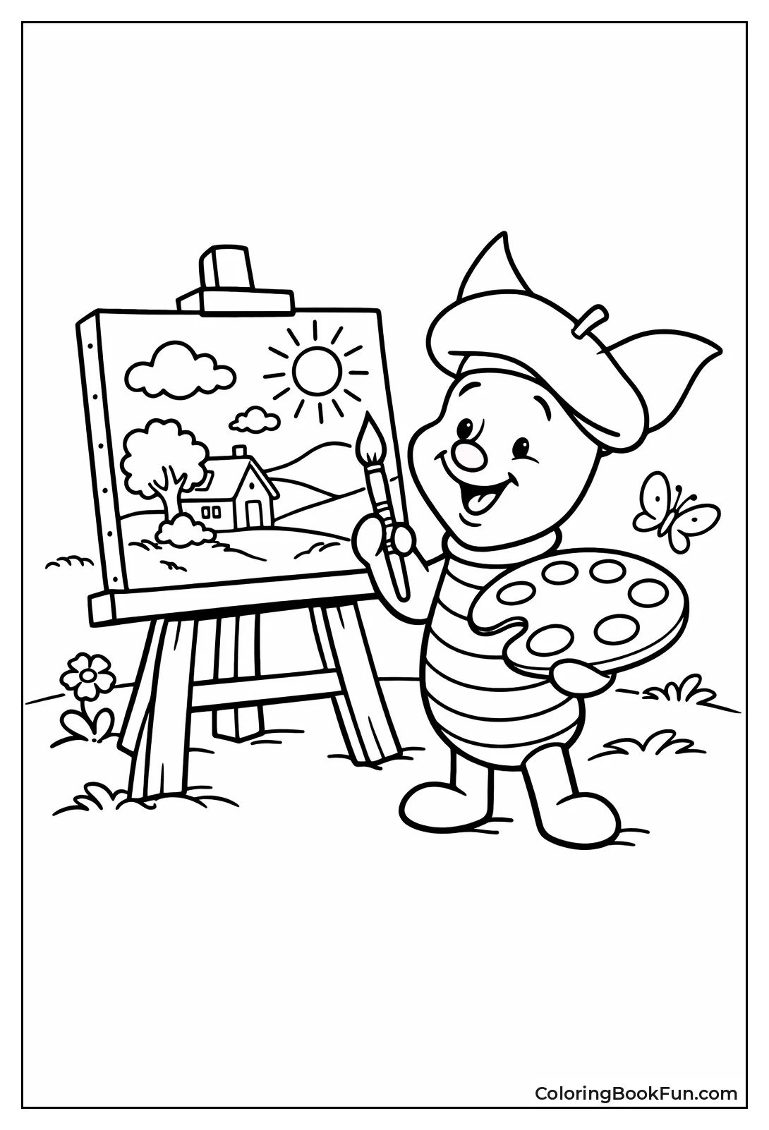 Piglet Paints Pretty Landscape