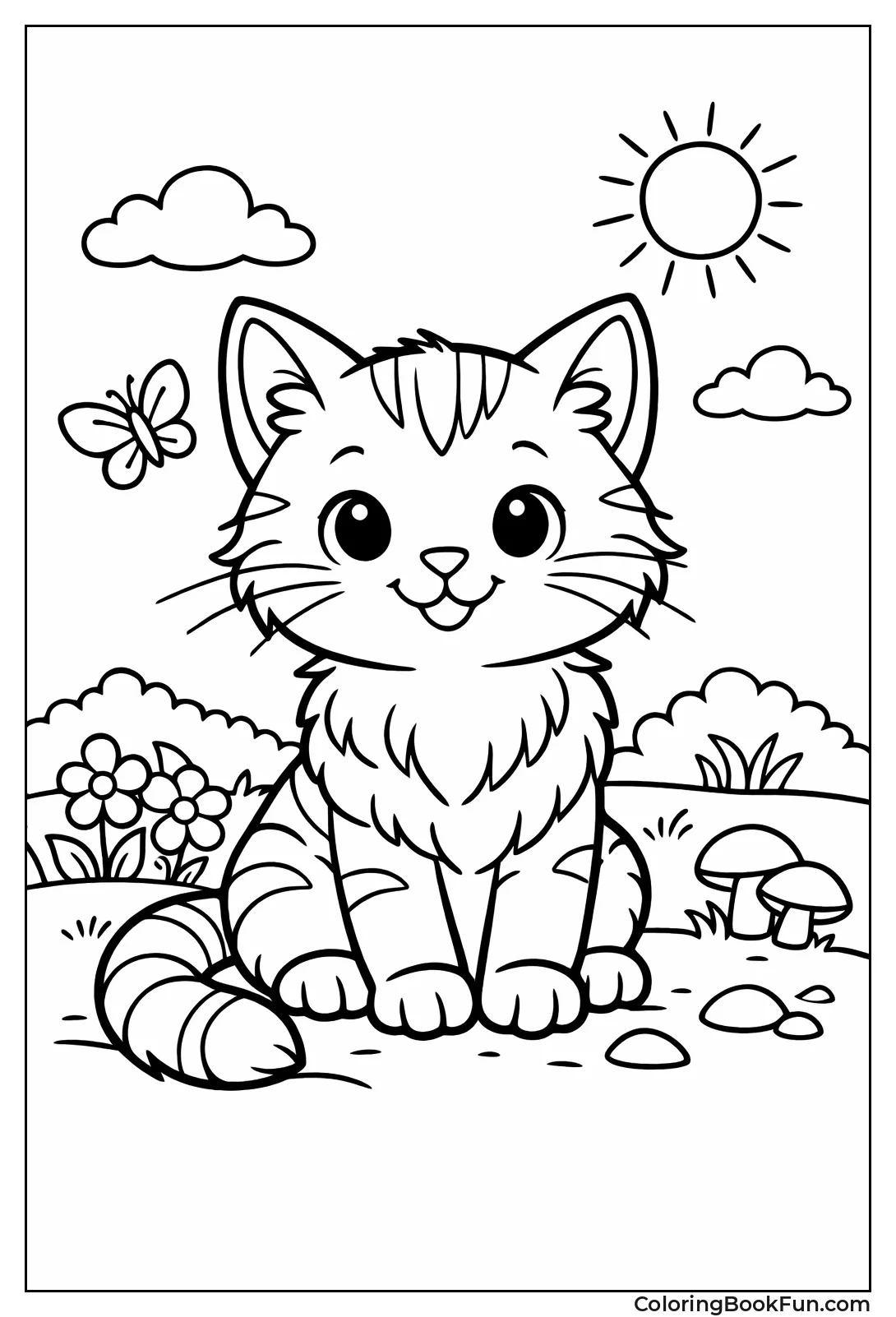 Artistic Cat Line Sketch