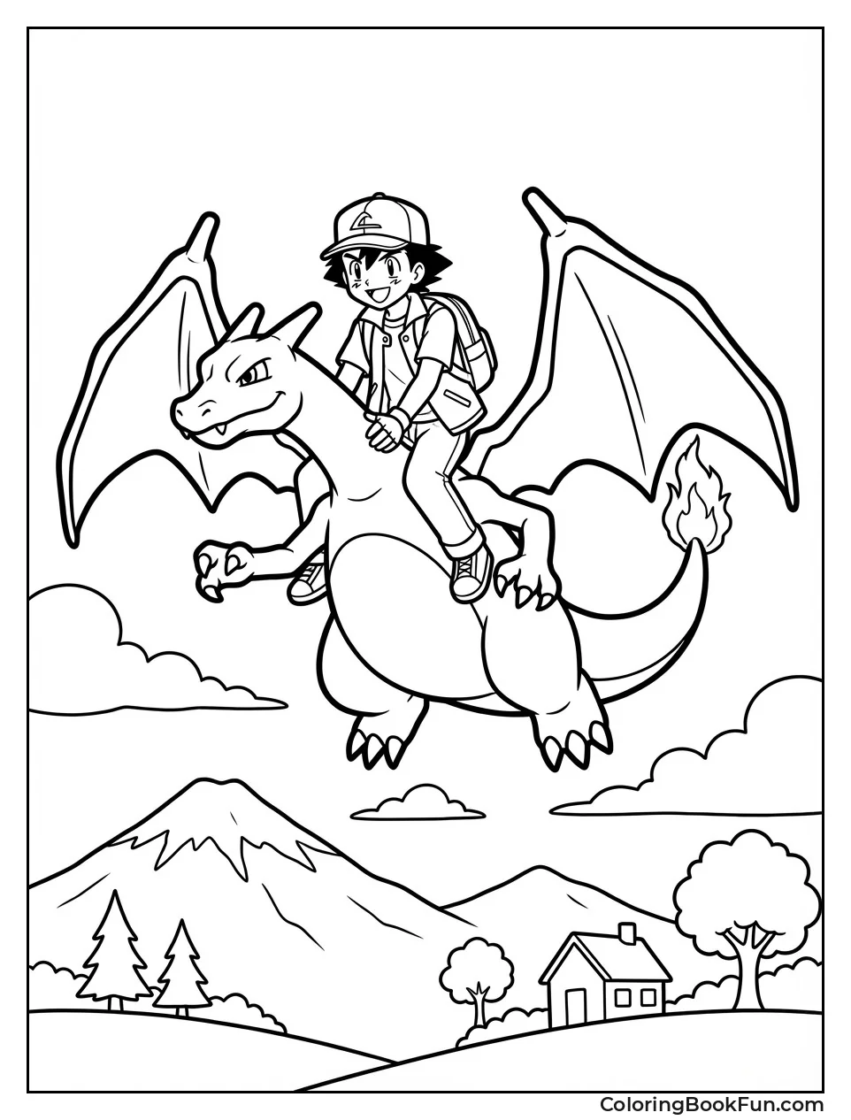 Ash Rides Charizard