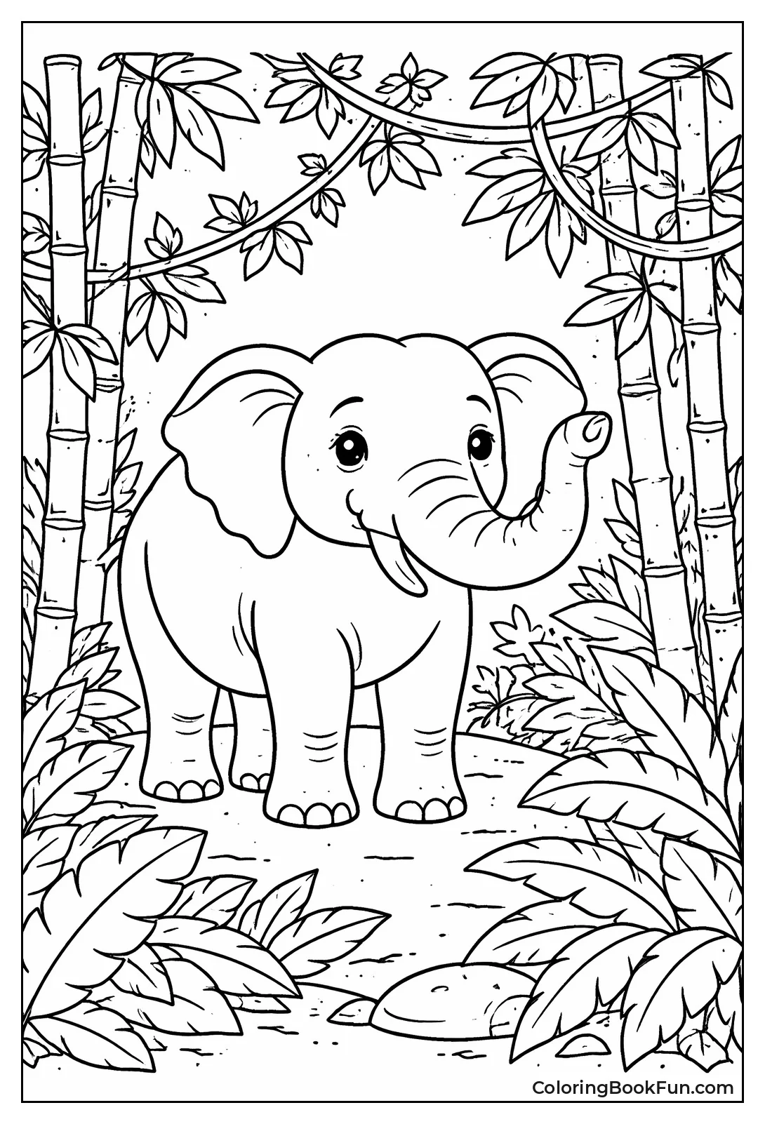 Asian Elephant in Rainforest