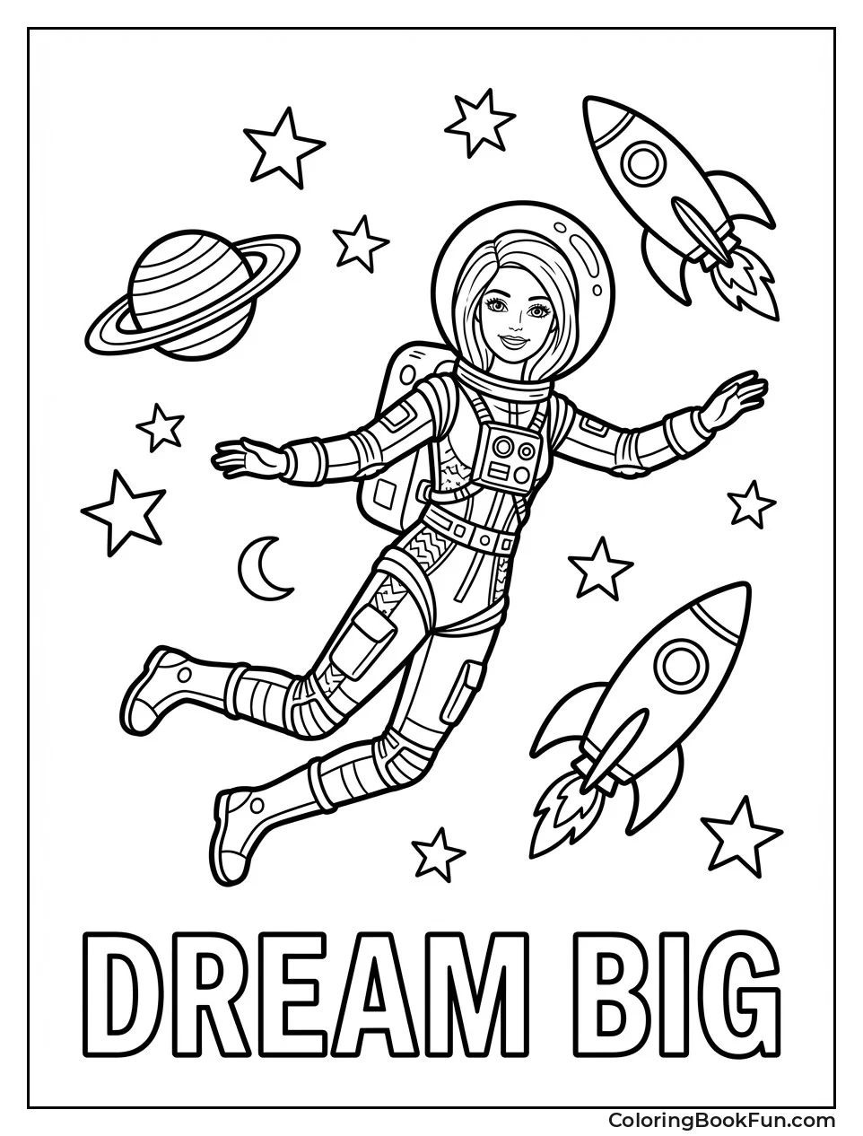 Astronaut Barbie Floats Space